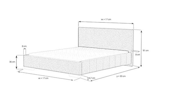 Gepolstertes Bett - ART80271